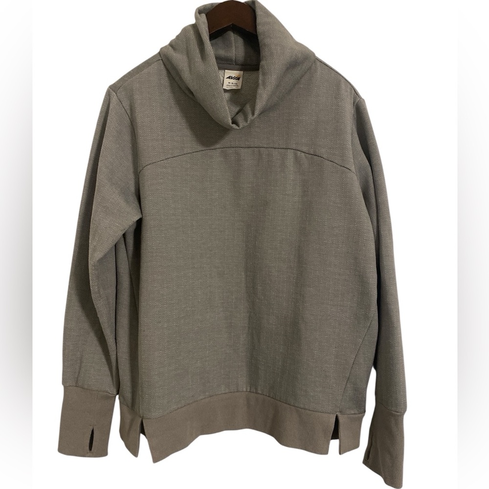 Avia Cowl Neck Pullover – Women’s Size M (8–10) – Cozy Activewear Top Charcoal